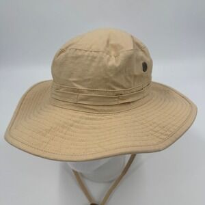 DPC Dorfman Pacific Khaki Cotton Sun Hat Floral Lining Wide Brim Boonie One Size
